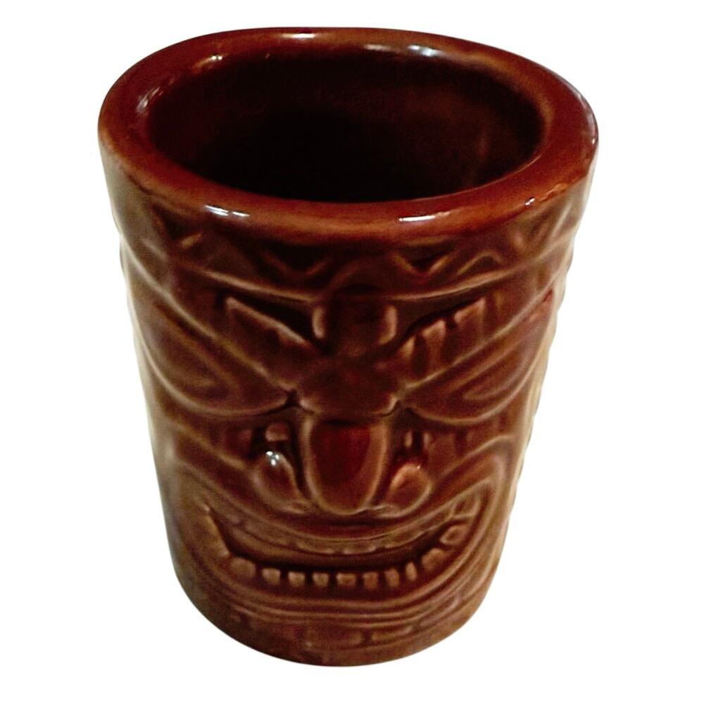 KC Co. Mini Tiki Cup • 2.25” • 2012 • Brown Ceramic